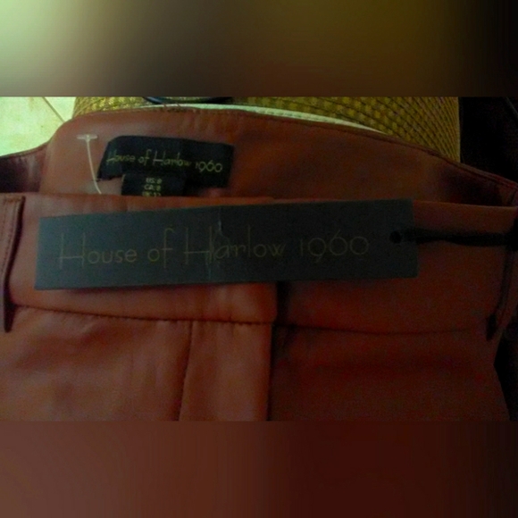 BNWT BEAUTIFUL HOUSE OF HARLOW FAUX LEATHER DRESS PANT MED. BROWN SZ. 8 SOFTEST! - Picture 6 of 8